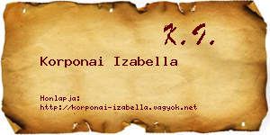 Korponai Izabella névjegykártya